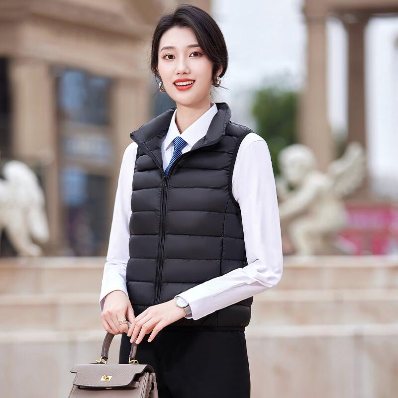 Trolman Women's Korean Style Stand Collar Down Vest