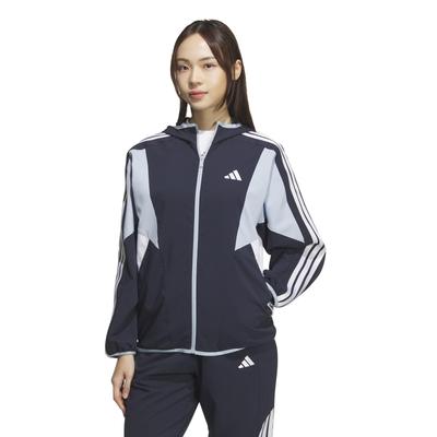 Adidas JSY05 Legend Ink Casaco Corta-vento Sazonal Largo com Capuz Feminino, Roupa Esportiva, Ajuste, Bloqueio, (JP0000)