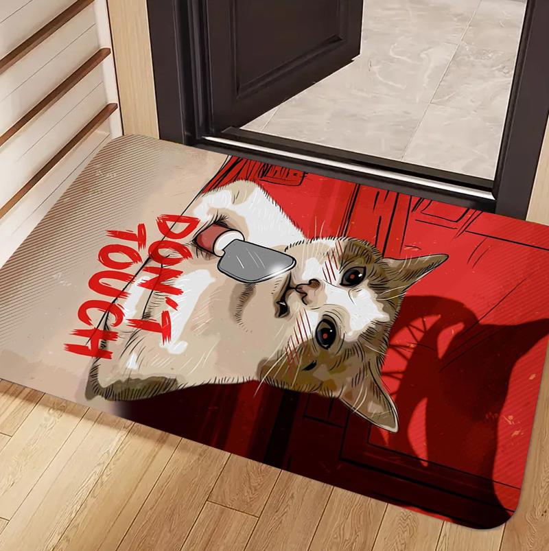 

Funny Meme Cat Doormat The Scream Cat Print Non Slip Absorbent Entryway Floor Mat for Front Door Living Room Home Decor 40x60cm