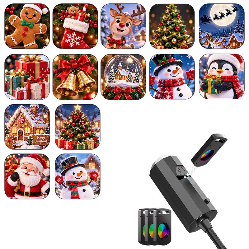 Led Usb Projector Light Projection Patterns- Adjustable Santa Claus Snowman Tree Night Light For Christmas Decorations