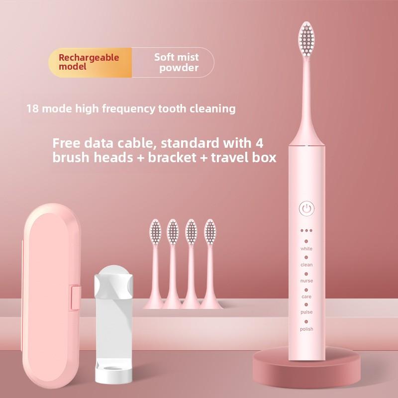 Elektryczny Zestaw Szczoteczek do Zębów Metalowy Trzonek 18-biegowy Dla Dorosłych Jasny Biały Automatyczne Ładowanie Wodoodporna Soniczna Miękka Włosie Szczoteczka dla Pary