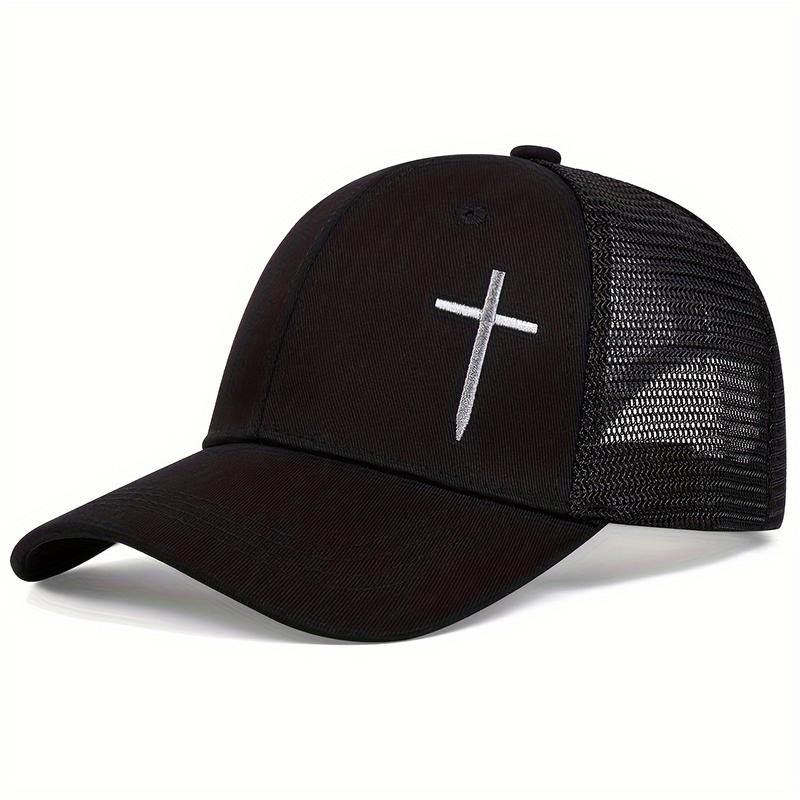 Fashion Hip Hop Baseball Mesh Cap Cross embroidery Cotton Snapback Hat Dad Hat Adjustable Men Women Summer outdoor Sun Hats
