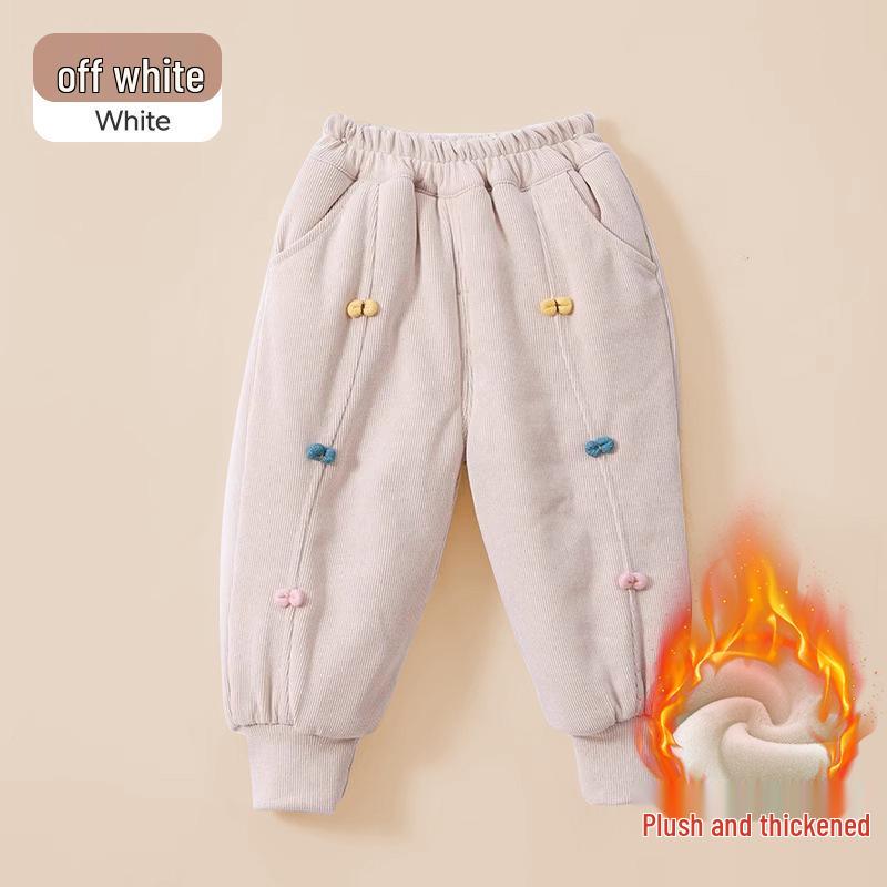 Jingqi Fleecegefütterte Winterhosen für Mädchen - Warme, modische Baumwoll-Oberbekleidung