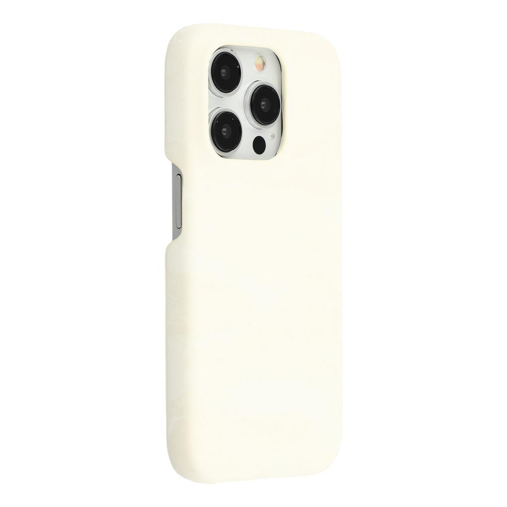 For iPhone 14 Pro Max Case Velvet Texture Leather + PC Phone Back Cover