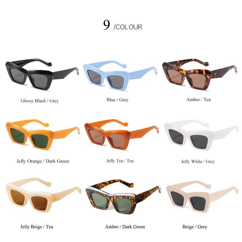 SHAUNA 2021 Neue Ankunft Retro Jelly Rahmen Frauen Cat Eye Sonnenbrille Marke Designer Trendy Oversize Shades UV400
