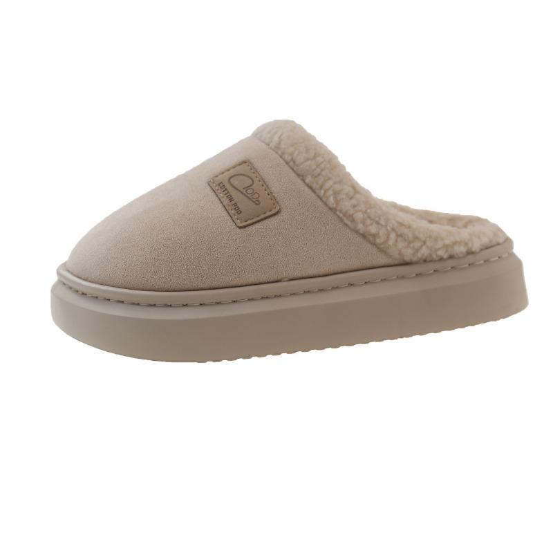 New large size cotton slippers women's winter velvet warm home cotton shoes non-slip cotton slippers