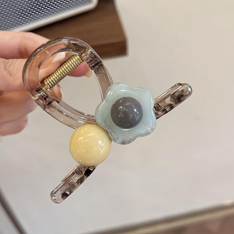 

2025 New Flower Hair Claw For Women Elegant Chinese Style Magnolia Bamboo Leaf Peach Blossom Hair Clips Summer Beach Shark Claws красный