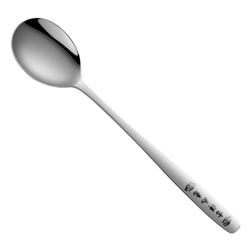 Food grade 304 stainless steel thickened spoon long handle spoon household spoon eating utensils western fork
