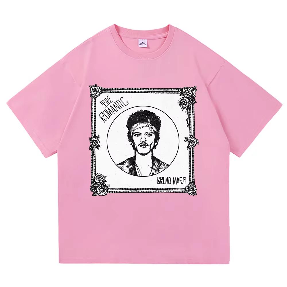 2026 The Romantic Album T Shirt Bruno Mars The Romantic Tour Men Women Clothing Vintage Harajuku High Quality Cotton Tshirts
