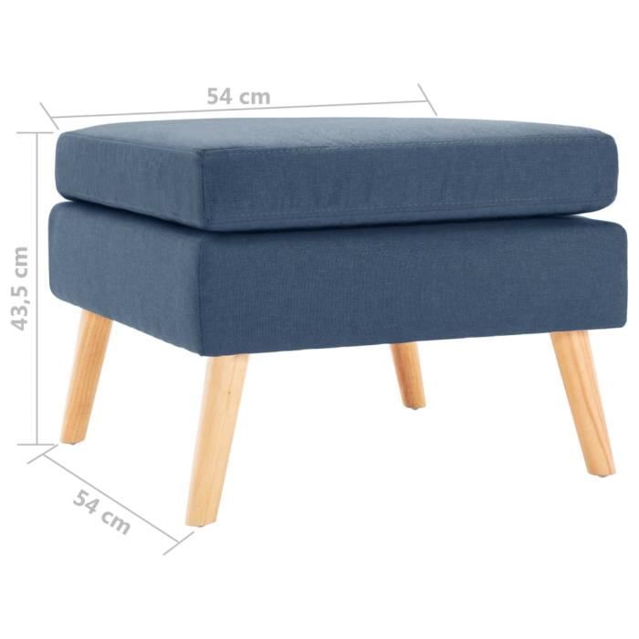 VidaXL Repose-pied Bleu Tissu