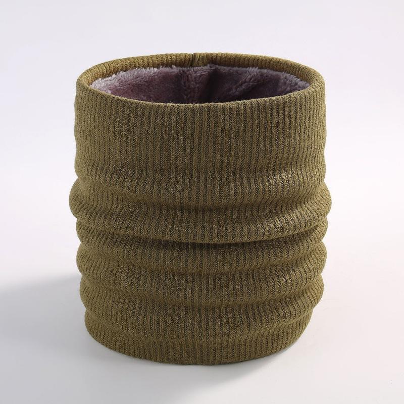 Winter Knitted Neck Cover Outdoor Warm Neck Cover Solid Color Men's and Women's Double-layer Pullover and Velvet Scarf