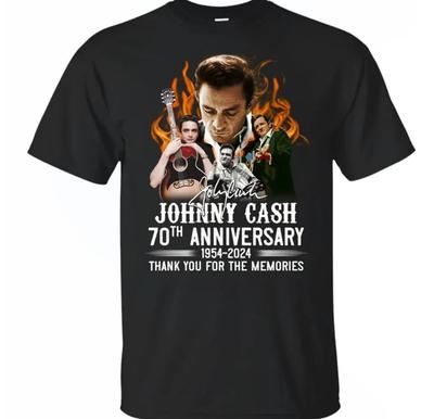 Maglietta vintage 70° anniversario johnny cash 1954 2024 maglietta classica