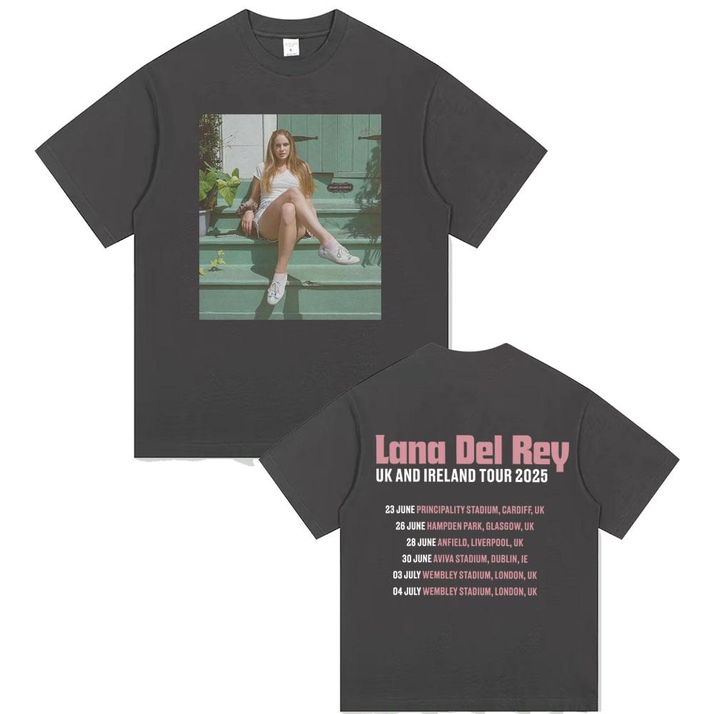 Lana Del Rey UK and Ireland Tour 2026 Tshirt Men Women Hip Hop Fashion Trend Short Sleeve T Shirts Summer Unisex Pop Streetwear