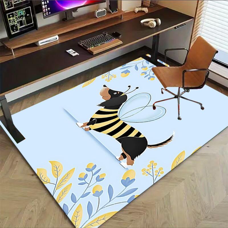 1PC Dog Bee Extra Large Non Slip Floor Carpet, Office, Family, Bedroom, Studio Large Area Rug Indoor Rugs