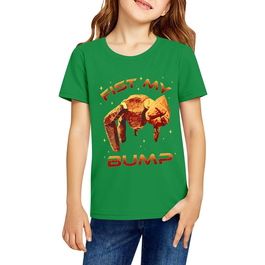 Fashionable Round Neck Short Sleeve Work Clothes Printed Tops For KID Summer Tops