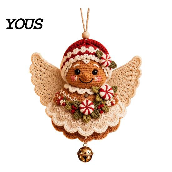Easy Crochet Projects for Holidays Christmas Angel DIY Kit, Make Hanging Ornament, Festive Beginner Starter Kit Craft Adults Teens, Handmade