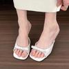 Temperament black bow high heels women's summer new versatile thin heel women's cool slippers