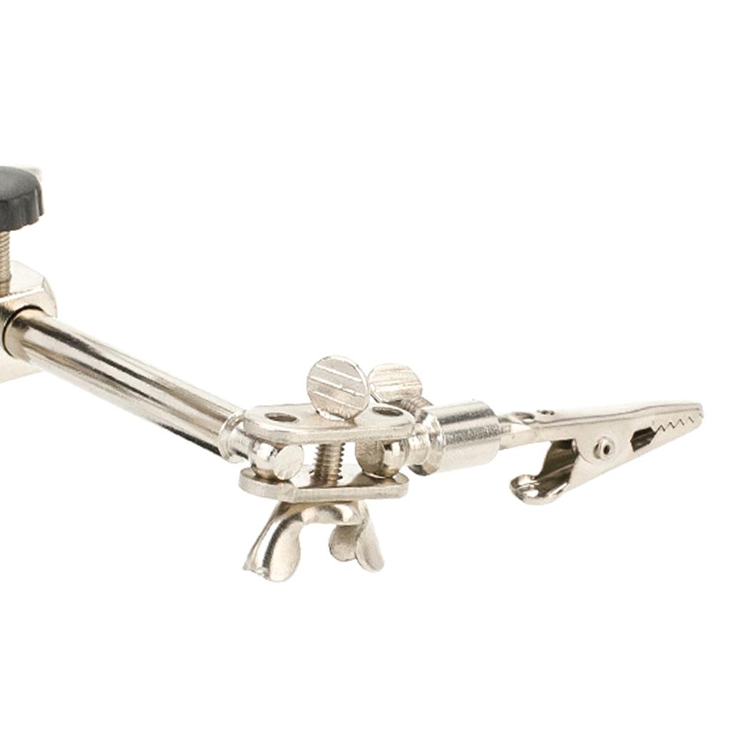 Soldering Iron Station Stand with Welding Magnifying Glass Clip Clamp Third Hand Desktop Magnifier Soldering Repair Tool
