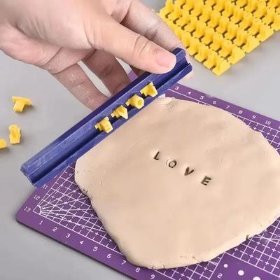 Keramické umění Abeceda Číslo Písmeno Polymerová hlína Nástroj Lisovadlo Ražební Forma Těsnění DIY Ražba Keramická hlína Pevná tyč Nástroje