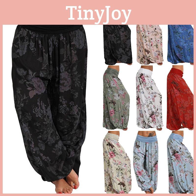 Pantaloni da Yoga Harem da Donna Thailandesi con Comoda Vita Elastica e Vestibilità Ampia