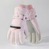 Ski Gloves Outdoor Cycling Touch Screen Water Proof Couple Style Plus Velvet Cold Proof Wind Proof Zipper Thickened Gloves