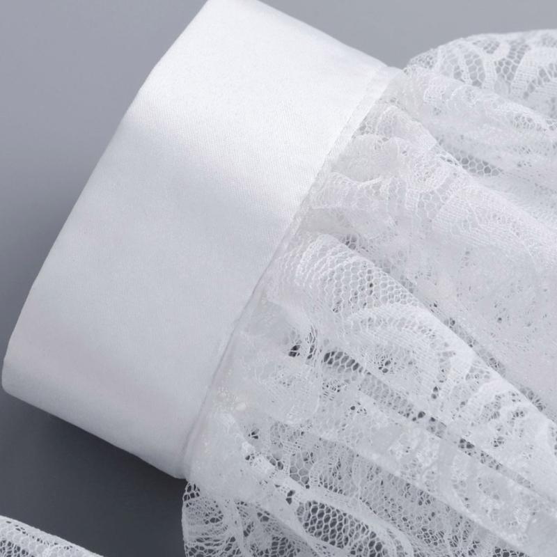 Lace Ruff Collar Wrist Cuffs for Girls Renaissance Victorian Play Medieval Cosplay Victorian Ruffled Lace Cosplay