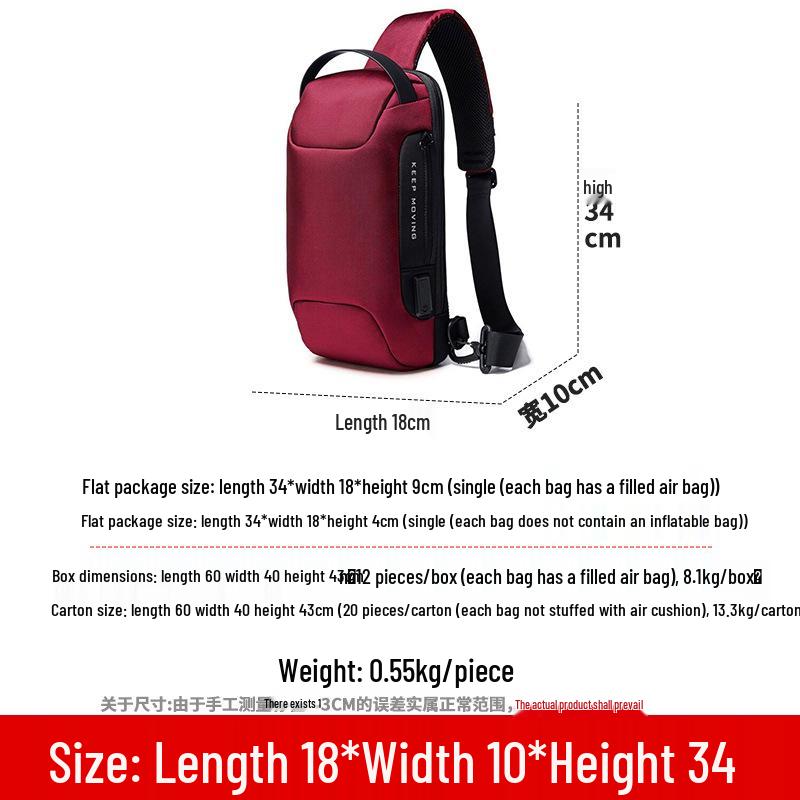 Men's Waterproof Multifunctional Chest Bag: Custom Logo, Casual Messenger, Single Shoulder Crossbody Style