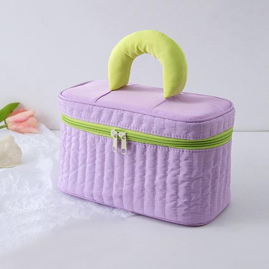 Travel Makeup Case Women Contrasting Color Cosmetic Bag Large Capacity Cosmetic