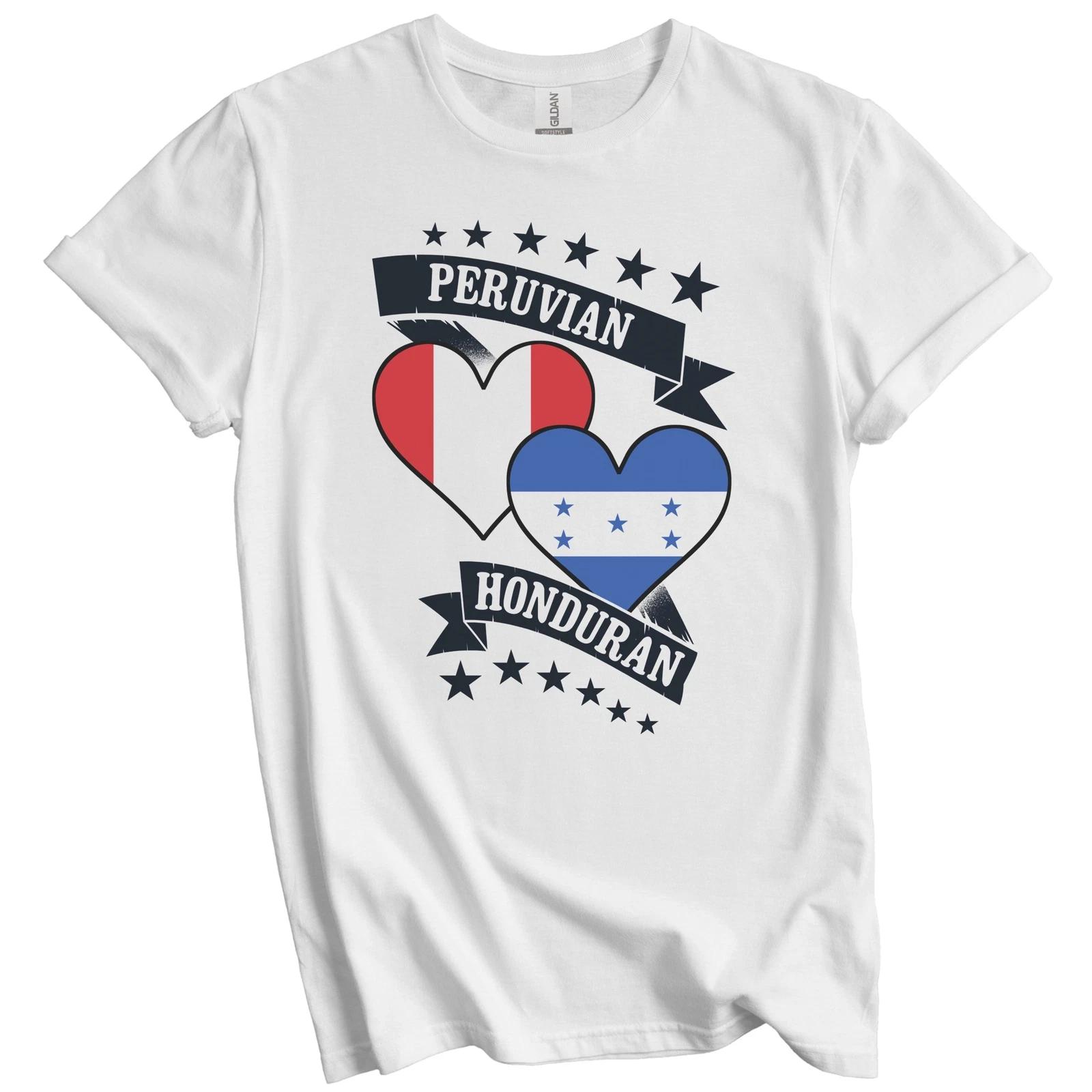 Peruvian Honduran Heart Flags Peru Honduras T-Shirt S
