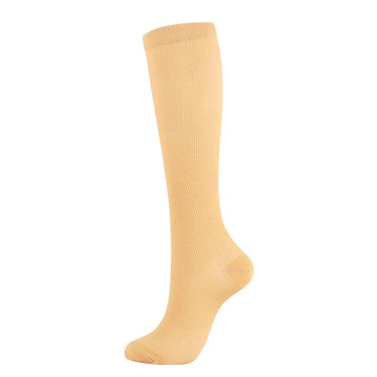 Compress Socks Pressure Leg Men Women 15-20 Mmhg Running Sport Travel Compression Stockings Multi Nylon Black White