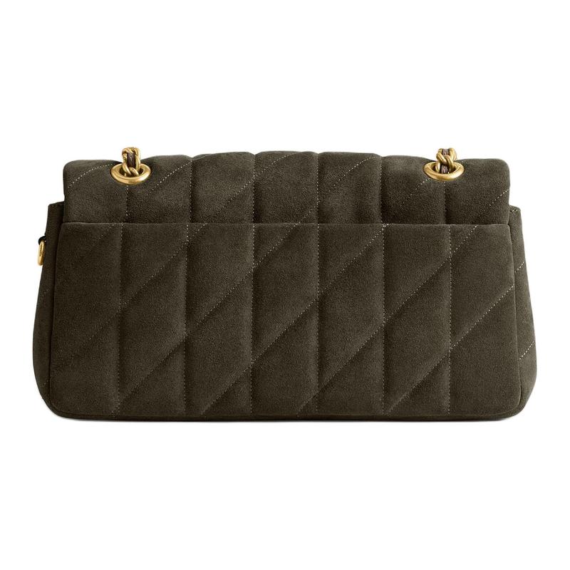 Coach Tabby 26 Bronze Hardware Split Leather Crossbody Shoulder Bag Medium Women's Olive Green