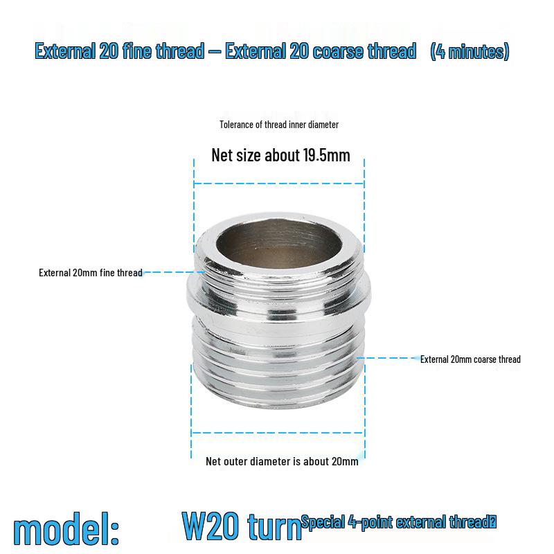 Universal Faucet Adapter: 4-Point Quick Connect for Shower Hose and Washing Machine Inlet