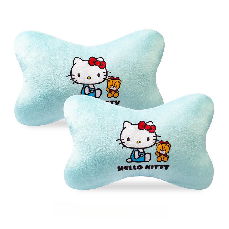 Hello Kitty Car Neck Pillow Cartoon Car Headrest Pillow Car Accessories Interior Woman Kawaii Seat Pillow