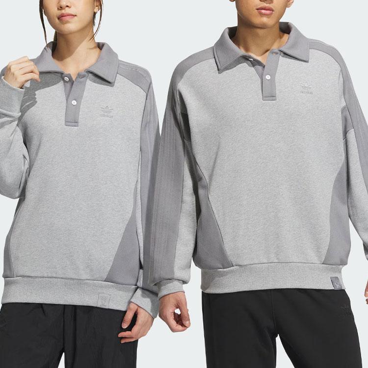 Adidas Originals Wing Chun Series Toc Crew Sweatshirt Color Block Loose Fit Long Sleeve Unisex Sweatshirt Medium-Gray IZ1536