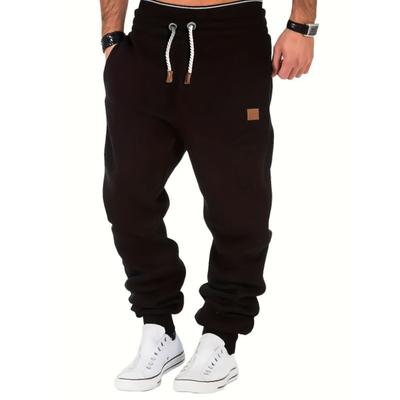 Calças compridas casuais folgadas de estilo hip-hop para o outono, cintura média, forradas com lã.