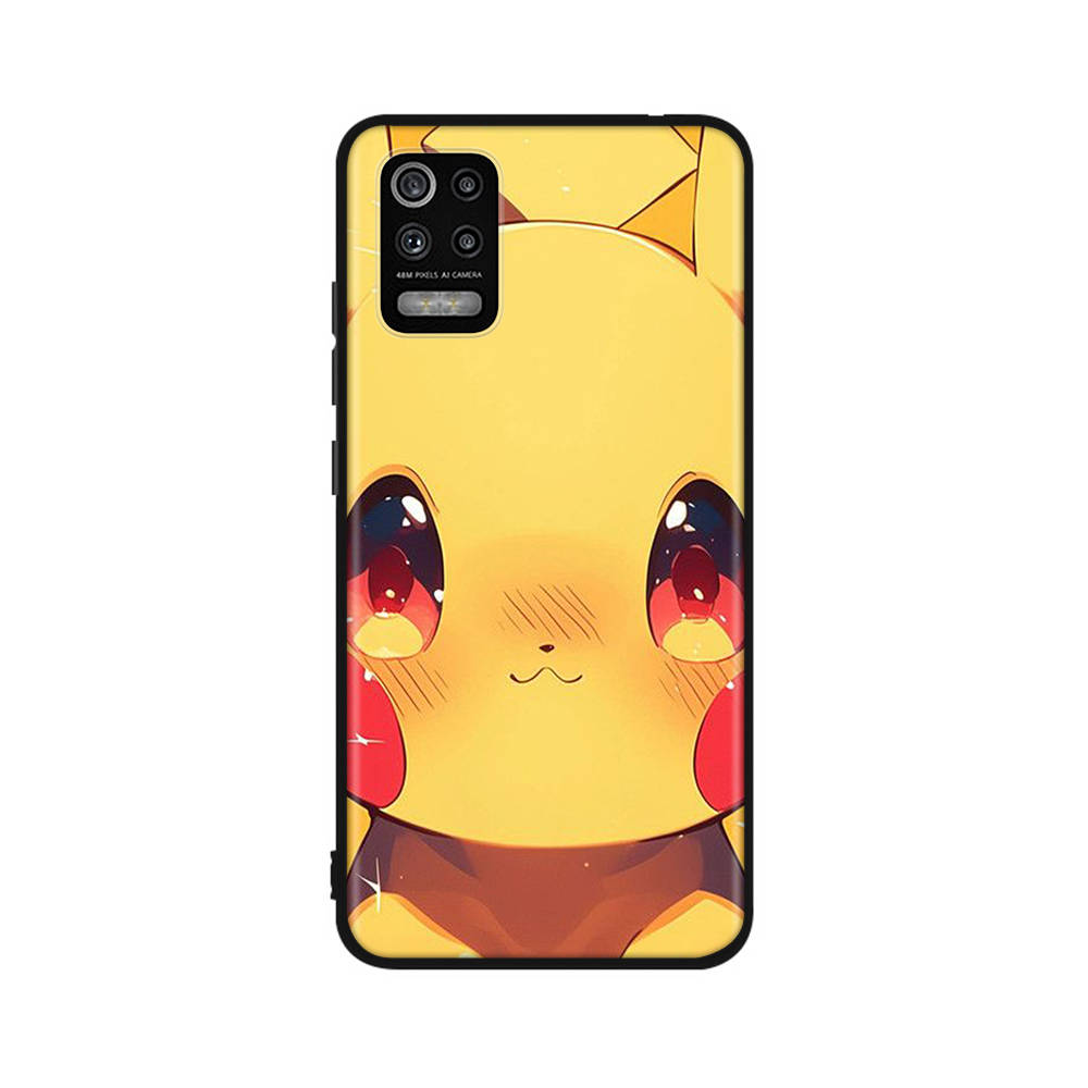 CT53 Cute Pikachu Case for OPPO Reno 8 6 5 4 Pro Find X3 A17 A31 A38 A40 A53 A54 A55 A74 A76 A78 A77 A80 A94 A95 A96 Lite Black Sofe Cover