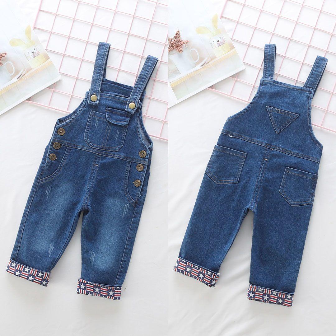 

Одинарные брюки мужские и женские детские джинсовые комбинезоны на весну и осень 90