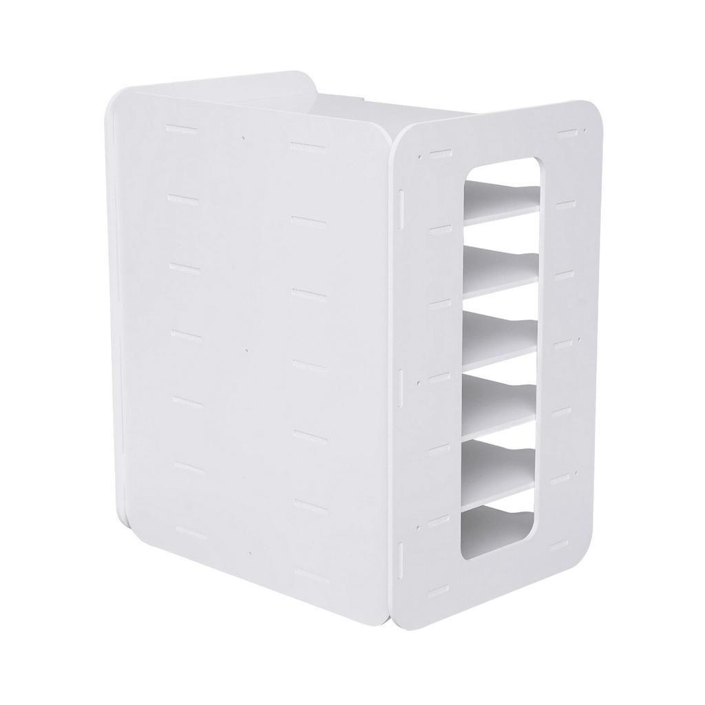White PVC Desktop Paper Sorter 7 Shelves A4 Letter File Holder Waterproof Office Organizer