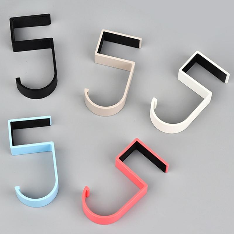 5 Shape Sturdy Hook for Student Bags Long Time Use Metal Wall Attachment Basic Assembly Black White Double Tone