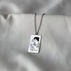 Laser engraved necklace alloy jewelry female couple pendant anime cartoon light luxury sweater chain
