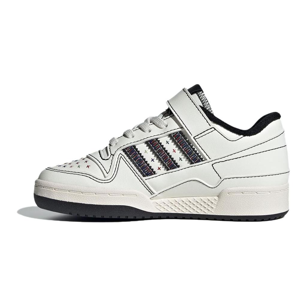 Adidas Originals Forum Low C Comfortable Versatile Durable Low Top Kids Skate Shoes Kids Sneakers White Black JH6360