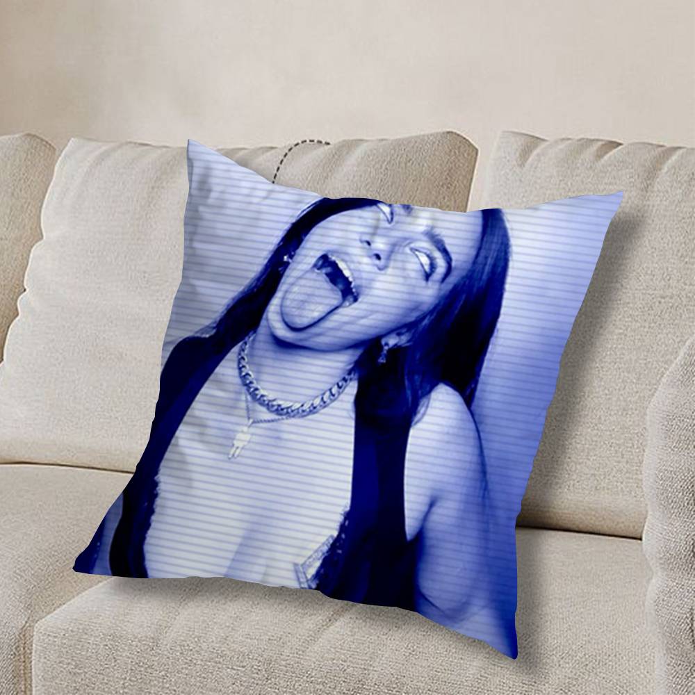 Girl B-Billie Eilish USA Pillow Case Square Double-Sided Printing Short Plush Sofa Cushion Cover Bedroom Bedside Pillow