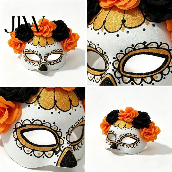 Máscara de Crânio Leve Design Halloween Baile de Máscaras Máscara, Flor Mexicana Dia dos Mortos Unissex para Almofada de Olho Fantasia, Traje a Rigor, Festa Cosplay