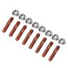 8 Pcs M8 1.25 Threaded Turbo Studs Kit 8mm Metal Alloy High Pressure Resistant Exhaust Manifold Stud Bolt Nut Hardware