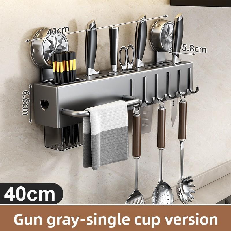 Kitchen Wall Mount Organizer With Carbon Steel Multifunctional Storage For Utensils And Knives