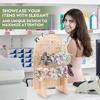 Double Sided Wood Jewelry Display Stand Stylish Wood Display Rack Table Organization Stand For Earrings And Small Items