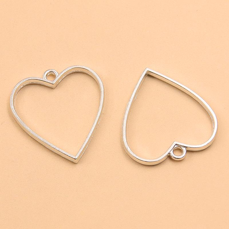 White K Alloy DIY Jewelry: Moon, Round & Heart Hollow Pendants (17 Styles)