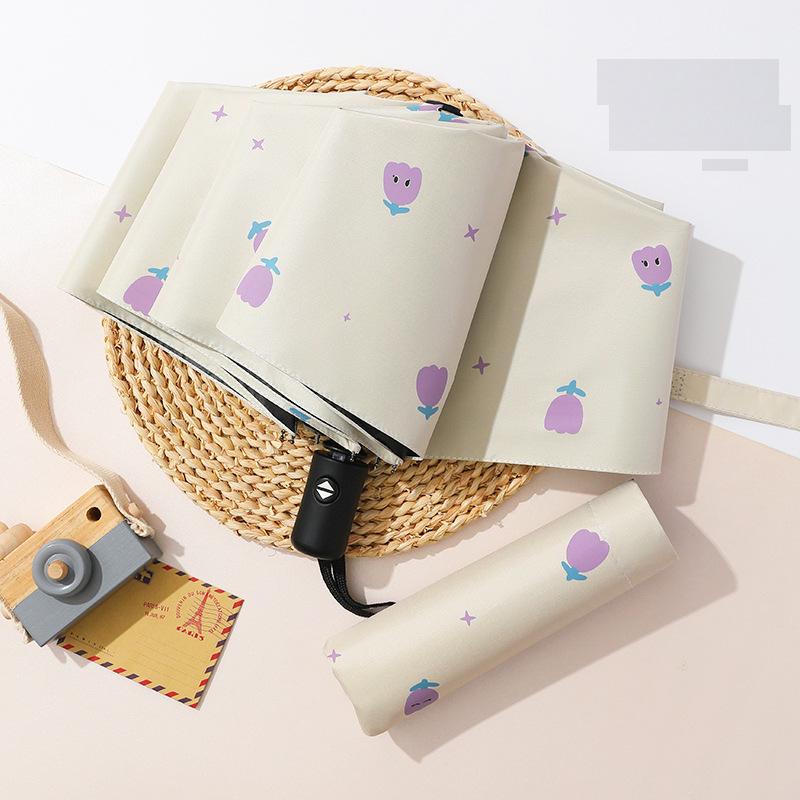 Women's Folding Sun & Rain Umbrella with UV Protection and Logo