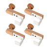 Multiple Purpose Cabinet Hook with Iron & Wood Space Saving Door Mount Hook 4pcs for Hanging Items In Various Rooms Saving