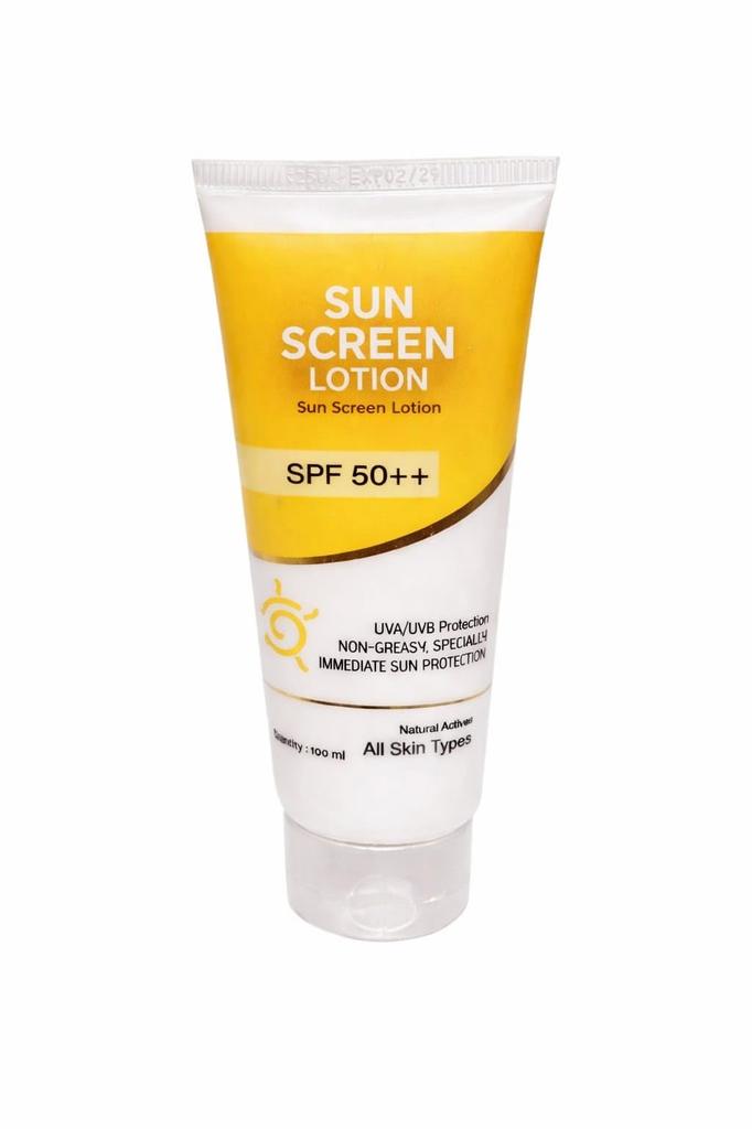 Sunscreen Lotion SPF 50++, UVA/UVB Protection, Lightweight and Non-Sticky, for Face and Body, Daily Use, 100ml, for Men and Women,(pack of 1)